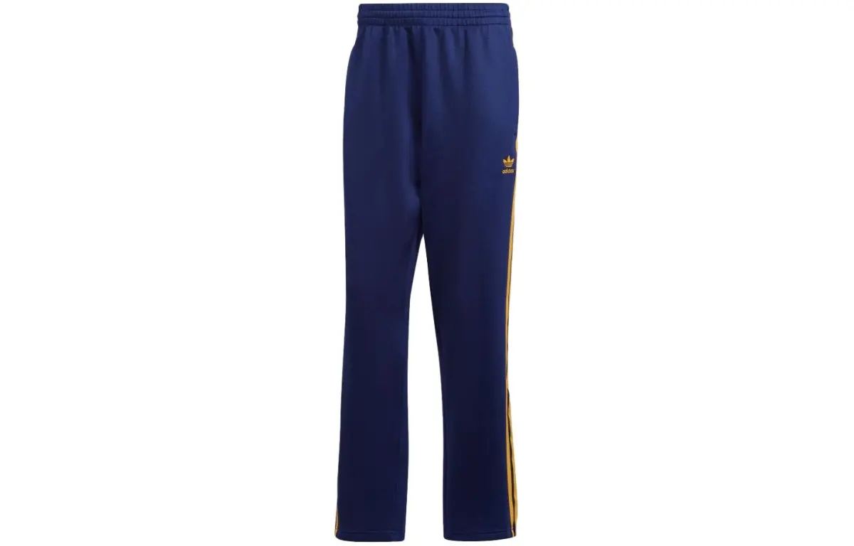 Adidas Originals Knitted Sweatpants Men's Dark Blue Moderate Straight Fit Pants