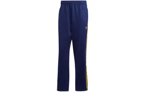 Adidas Originals Knitted Sweatpants Men's Dark Blue Moderate Straight Fit Pants