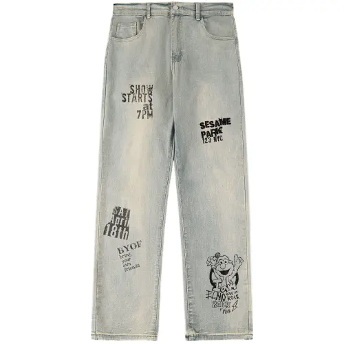 SESAME STREET Jeans Unisex Moderate Straight Fit Pants