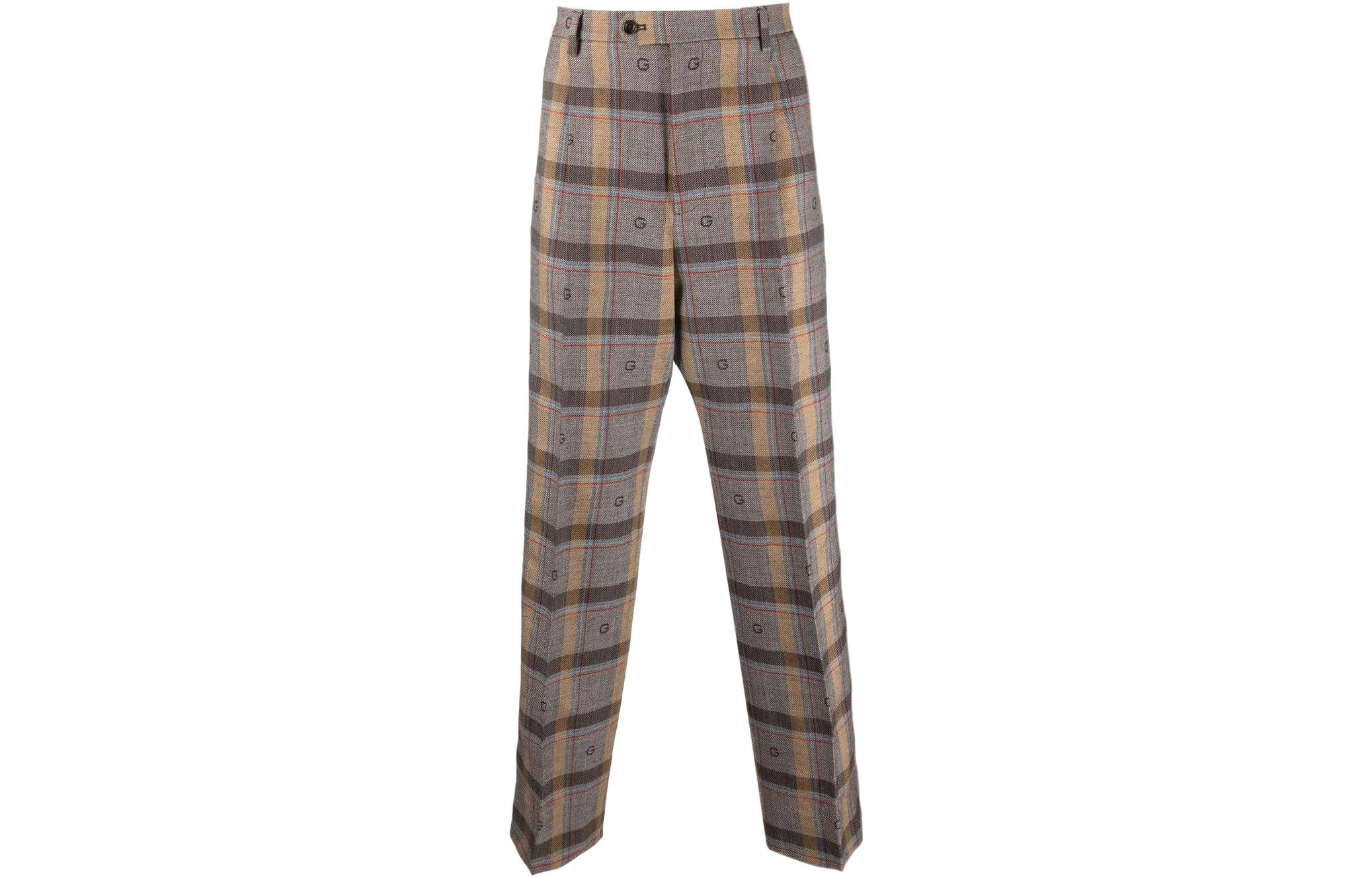 【Previous Season】check-pattern wool trousers