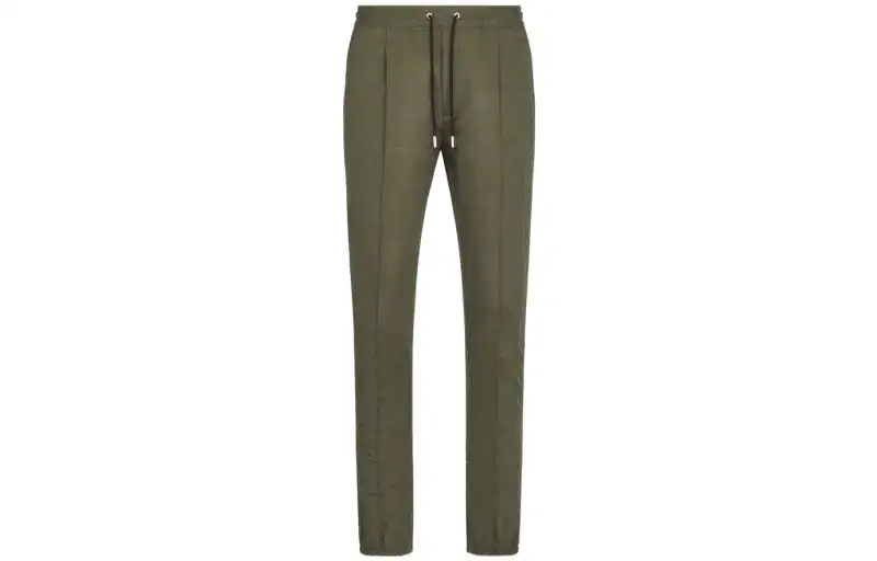 DIOR Quarterly New Products Casual Pants Men's Green Moderate Straight Fit Pants