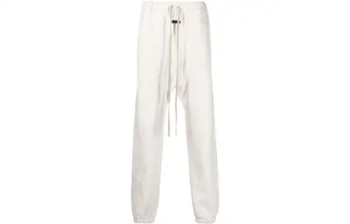 Fear of God SS23 Eternal Series Cotton Drawstring Sports Pants Light Beige Solid Elastic Waist Drawstring Tie-Up Sports Pants Men's Light Beige