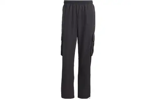 Adidas Originals Knitted Sweatpants Men's Black Moderate Straight Fit Pants