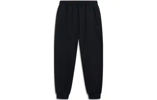 Li Ning Sports Life Collection Knitted Sweatpants Men's Black Moderate Cuffed Pants