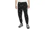 Nike Brushed Back Allover Print Joggers Knitted Sweatpants Men's Black