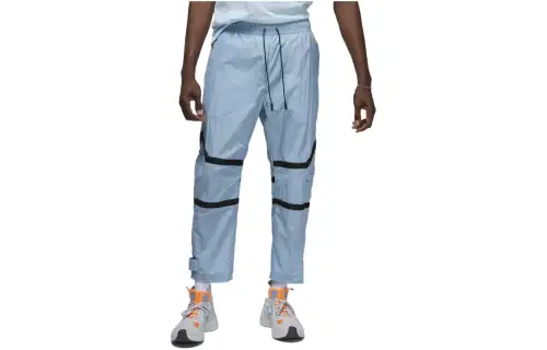 Jordan Knitted Sweatpants Men's Blue Moderate Straight Fit Pants