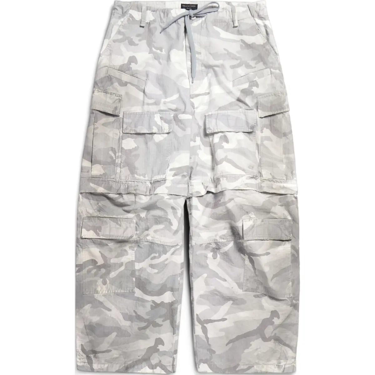Balenciaga Cargo Pants, Loose Fit Men's Light Gray