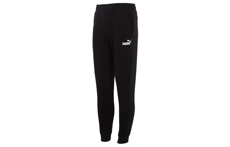 PUMA Knitted Sweatpants Men's Black Moderate Cuffed Pants