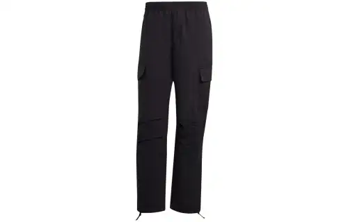 Adidas Originals Knitted Sweatpants Men's Black Moderate Straight Fit Pants