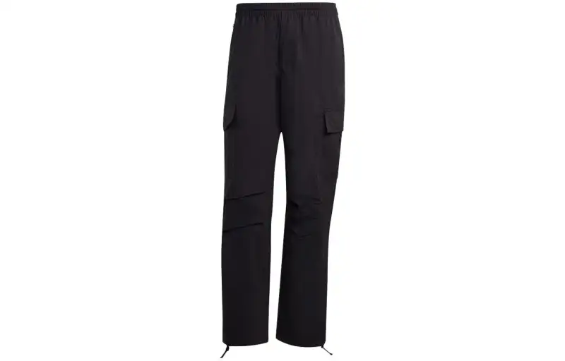 Adidas Originals Knitted Sweatpants Men's Black Moderate Straight Fit Pants
