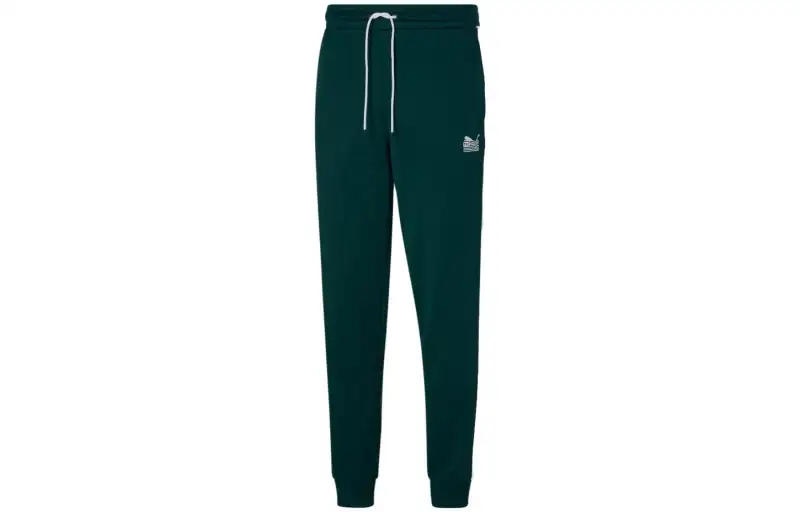 PUMA X TMC HUSSLE T7 Knitted Sweatpants Men's Green Moderate Cuffed Pants