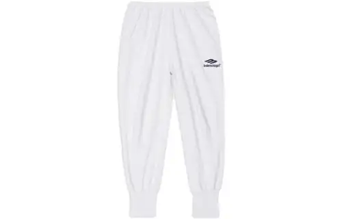 Balenciaga Knitted Sweatpants Men's White Moderate Cuffed Pants