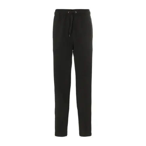 Burberry Knitted Sweatpants Men's Black Moderate Cuffed Pants