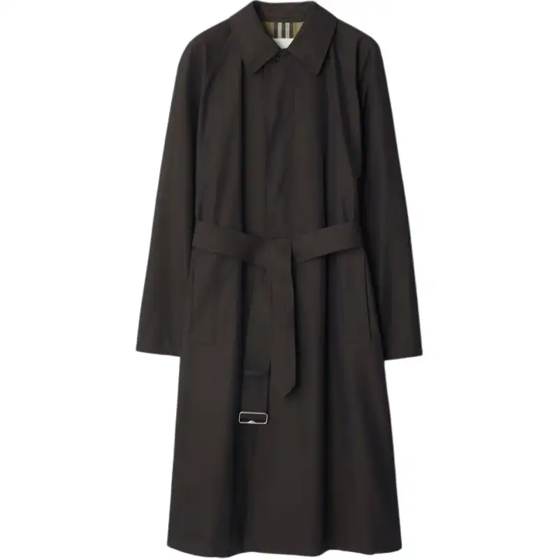 Burberry Belted Changeant-cotton Car Coat
