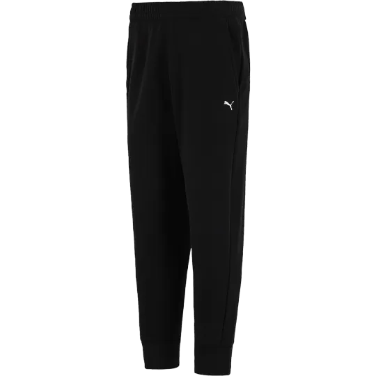 PUMA Logo Label Elastic Waistband Elastic Cuff Fleece Lined Knitted Sweatpants Men's Black