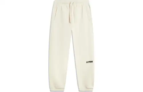Li Ning Sports Life Collection Knitted Sweatpants Men's Ecru