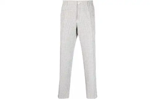 gingham-check trousers
