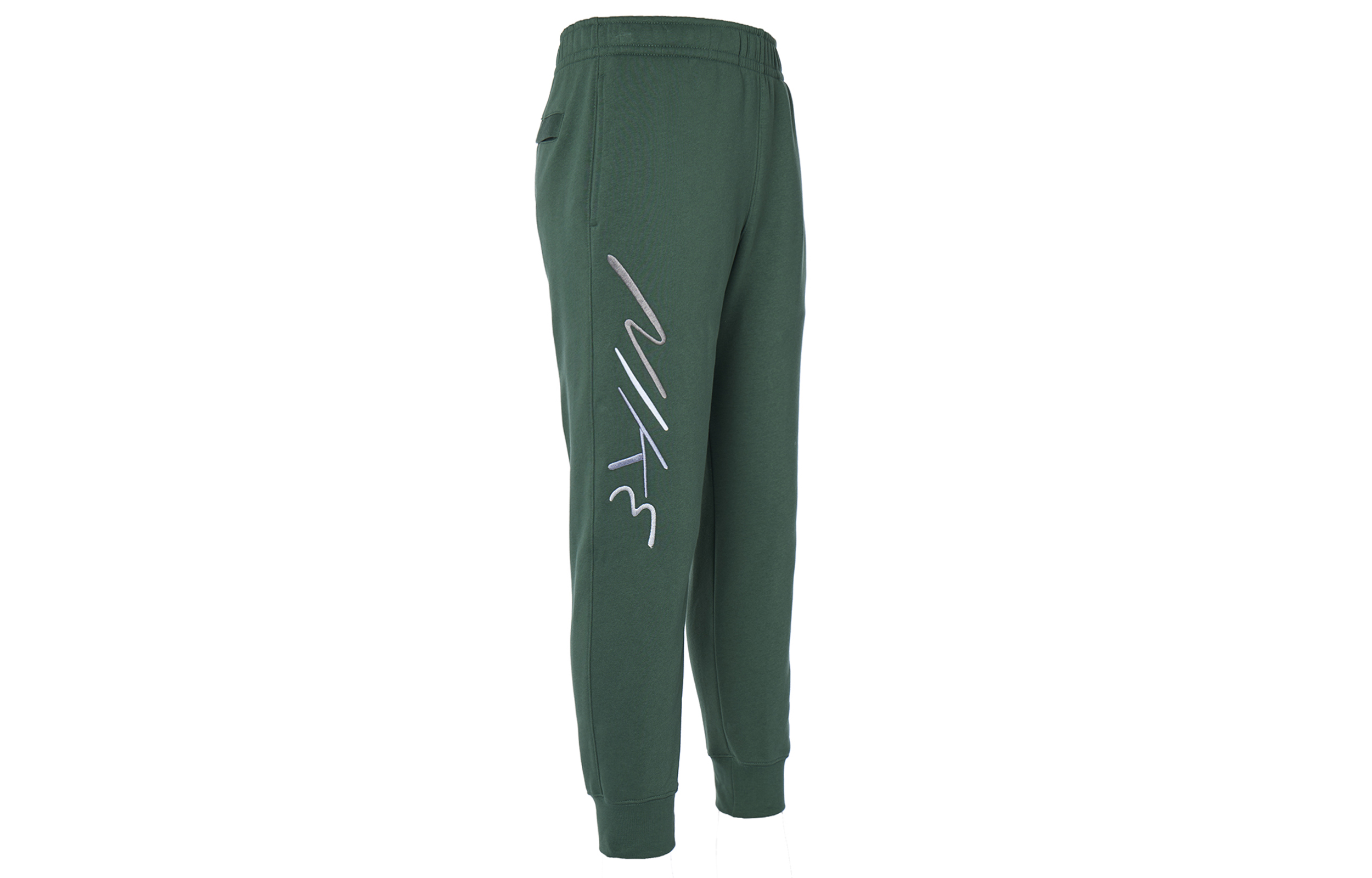 Nike Print Lace Up Casual Fleece Lined Knitted Fabric Sweatpants Men's Fir Green