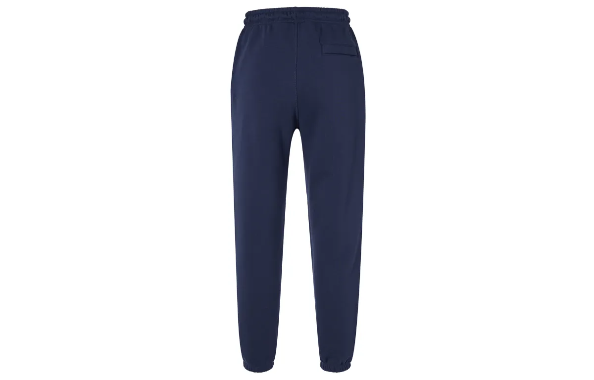 Nike Club Fleece Letter Print Lace Up Casual Elastic Cuff Fleece Lined Knitted Sweatpants Men's Dark Navy Blue