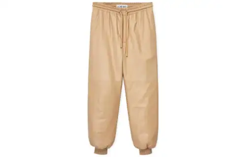 LOEWE Knitted Sweatpants Men's Khaki Moderate Cuffed Pants
