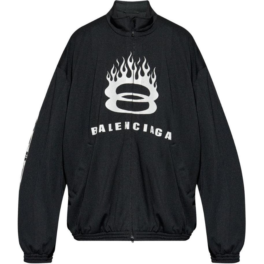 Мужская куртка Balenciaga Flame Print (черная)