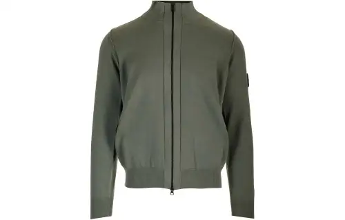 STONE ISLAND Logo Patch Zipped Jumper