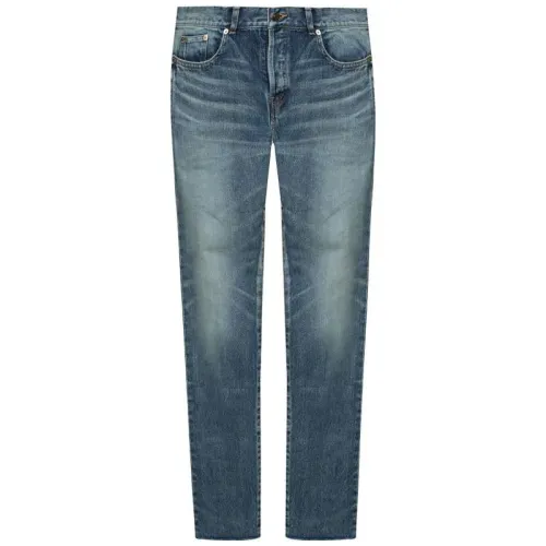 SAINT LAURENT Jeans Men's Blue Moderate Straight Fit Pants