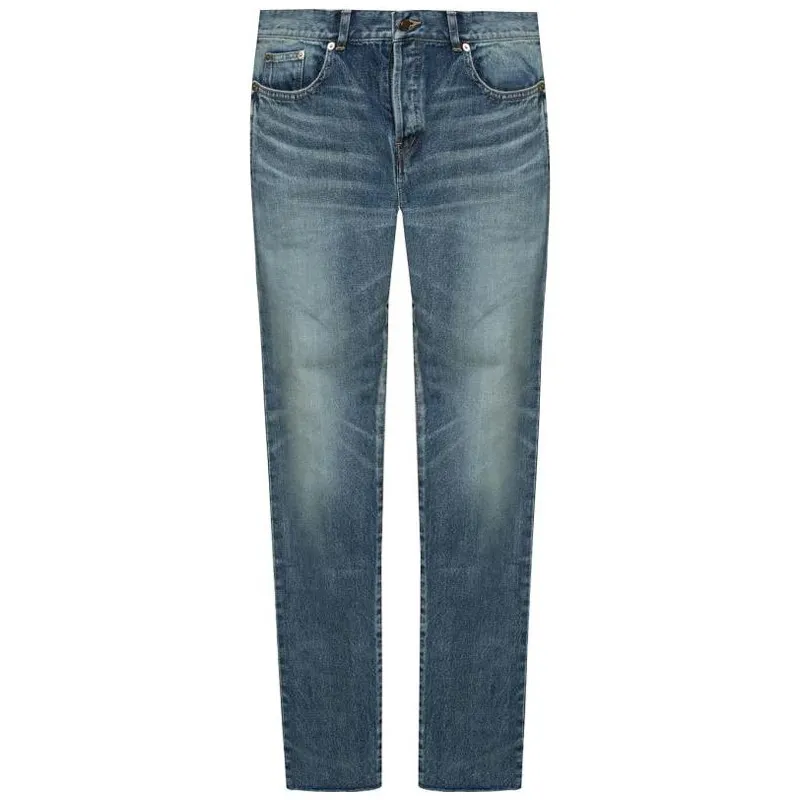 SAINT LAURENT Jeans Men's Blue Moderate Straight Fit Pants
