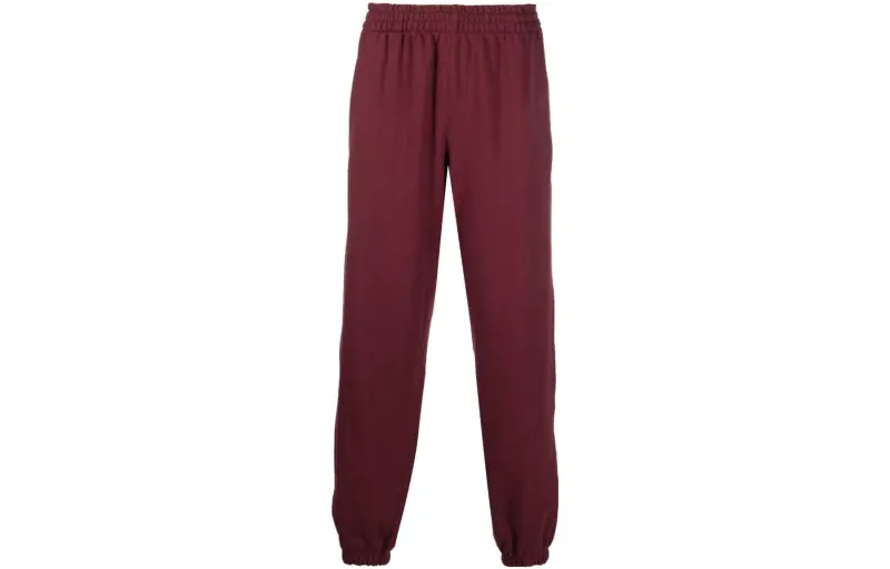 Adidas Originals Knitted Sweatpants Men's Dark Red Moderate Cuffed Pants