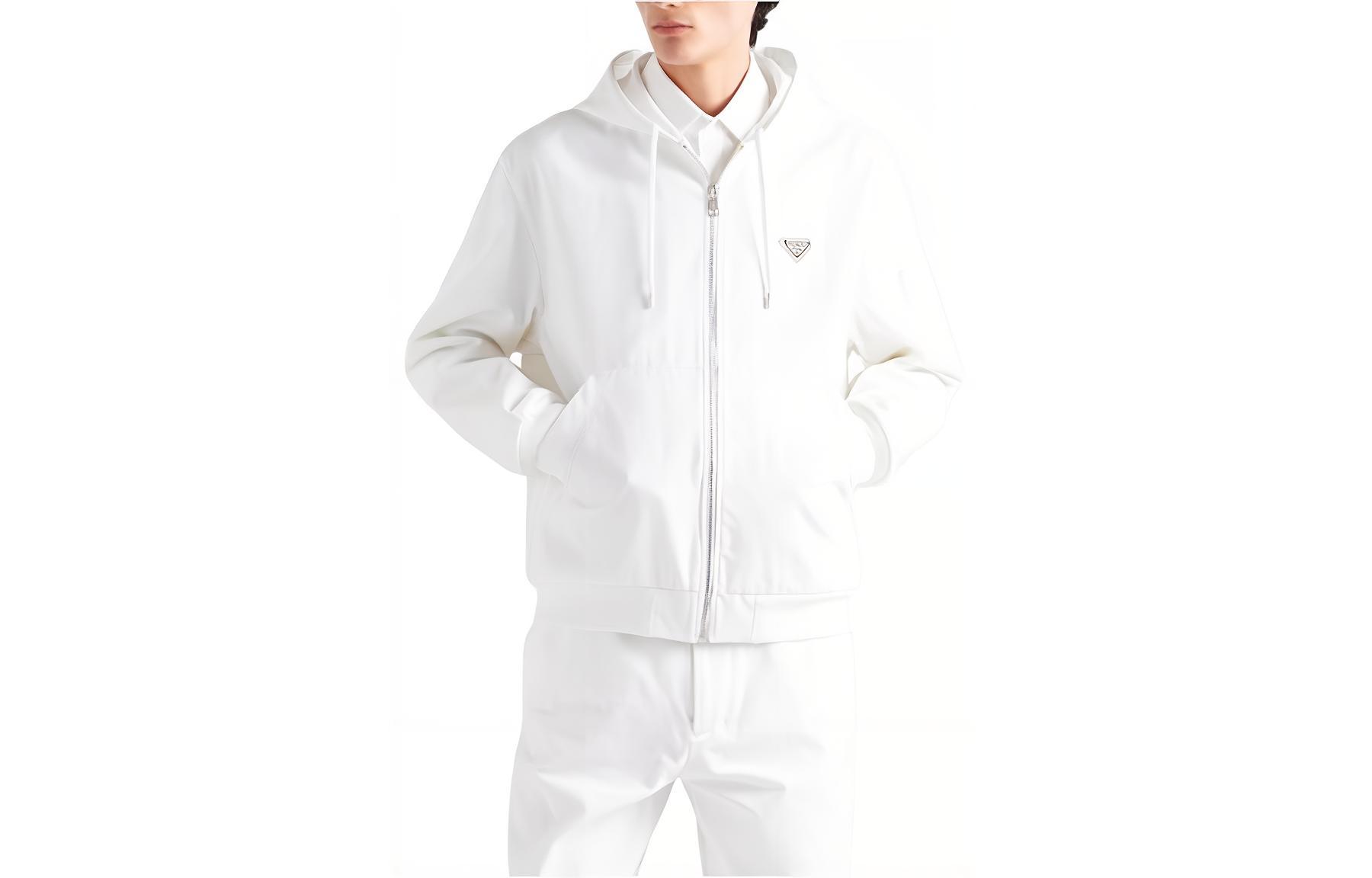 Мужская куртка Prada Zip Hoodie Jacket (белая)
