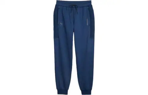 PUMA T7 Knitted Sweatpants Men's Blue Moderate Cuffed Pants