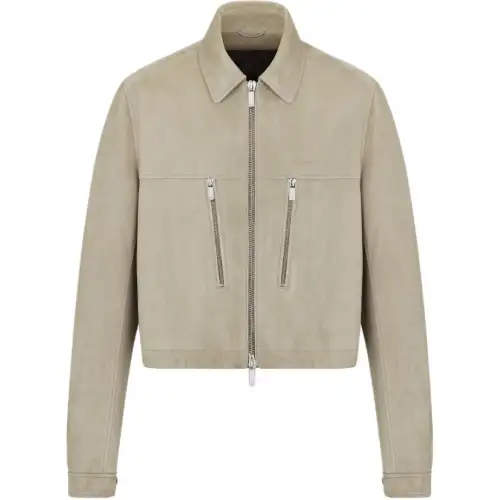 DIOR FW24 Leather Jacket Men's Beige