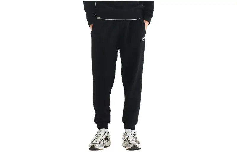 New Balance Knitted Sweatpants Men's Black Moderate Cuffed Pants