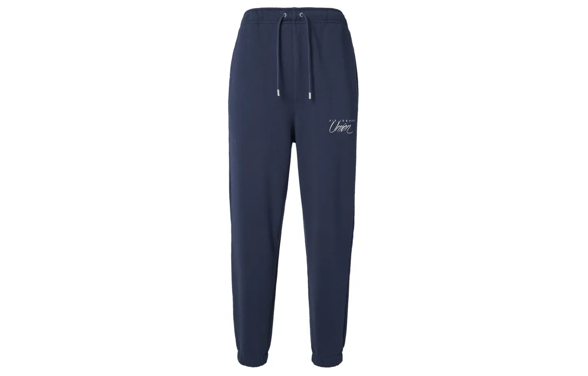 Jordan X Union Jordan X UNION Knitted Sweatpants Unisex Navy Blue Moderate Cuffed Pants