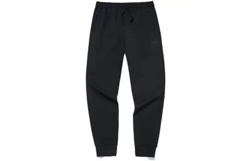 ANTA Variety Training Collection Knitted Sweatpants Men's Black Moderate Cuffed Pants