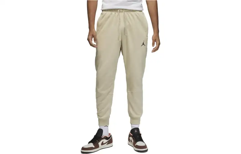 Jordan Knitted Sweatpants Men's Khaki Moderate Cuffed Pants