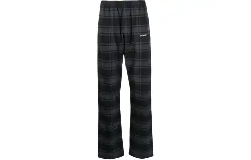 OFF WHITE Casual Pants Men's Black Moderate Straight Fit Pants