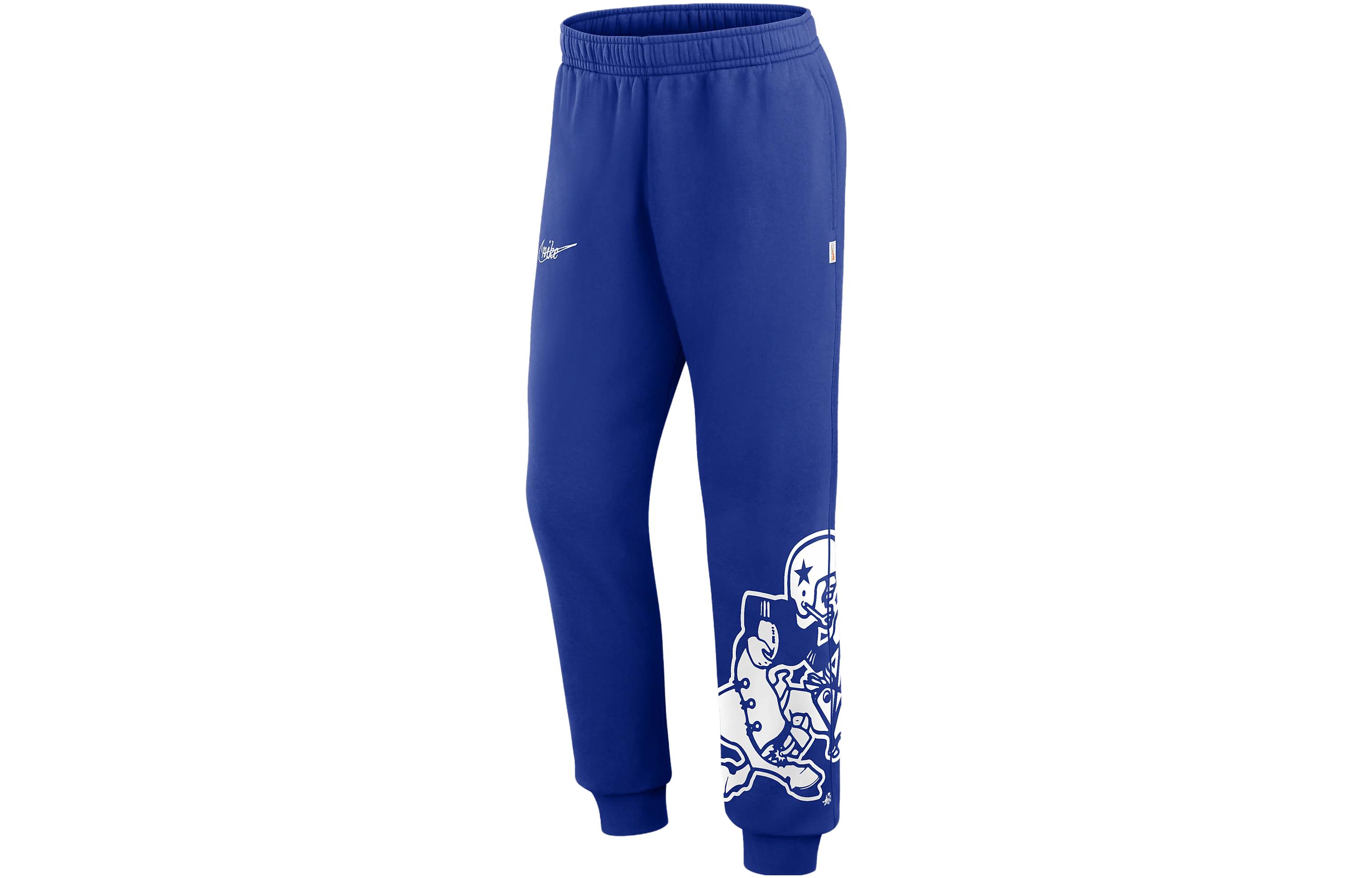 Nike Dallas Cowboys Logo Crop Cartoon Anime Pattern Elastic waist tying knitted sweatpants Dallas Cowboys Men's Blue