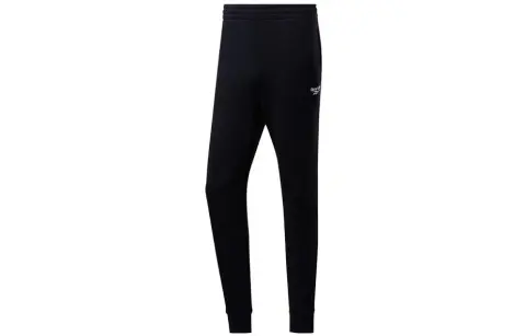 Reebok Mid Rise Fitted Knitted Sweatpants Men's Black