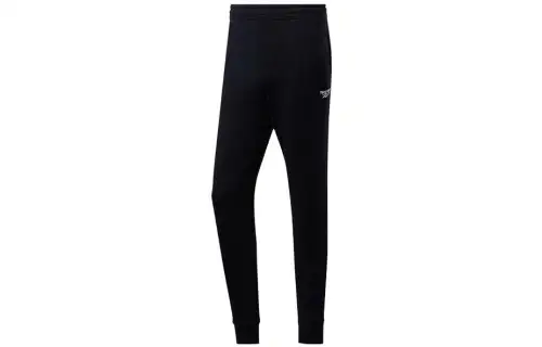 Reebok Mid Rise Fitted Knitted Sweatpants Men's Black