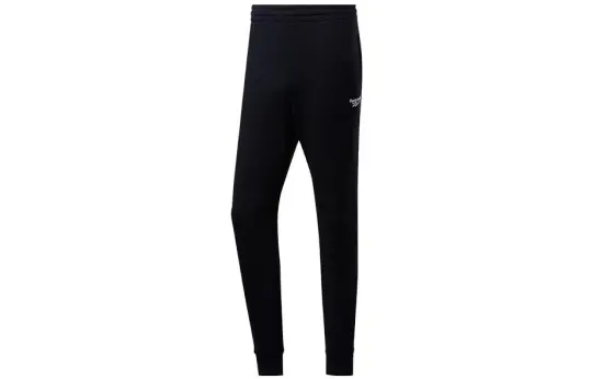 Reebok Mid Rise Fitted Knitted Sweatpants Men's Black