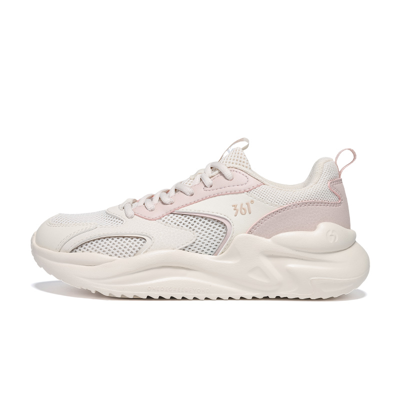 361° Low top Casual Running Shoes Women’s Lotus Seed White Fresh Pink