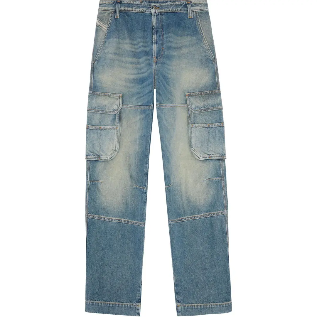 DIESEL D Fish Wide Leg Cargo Jeans
