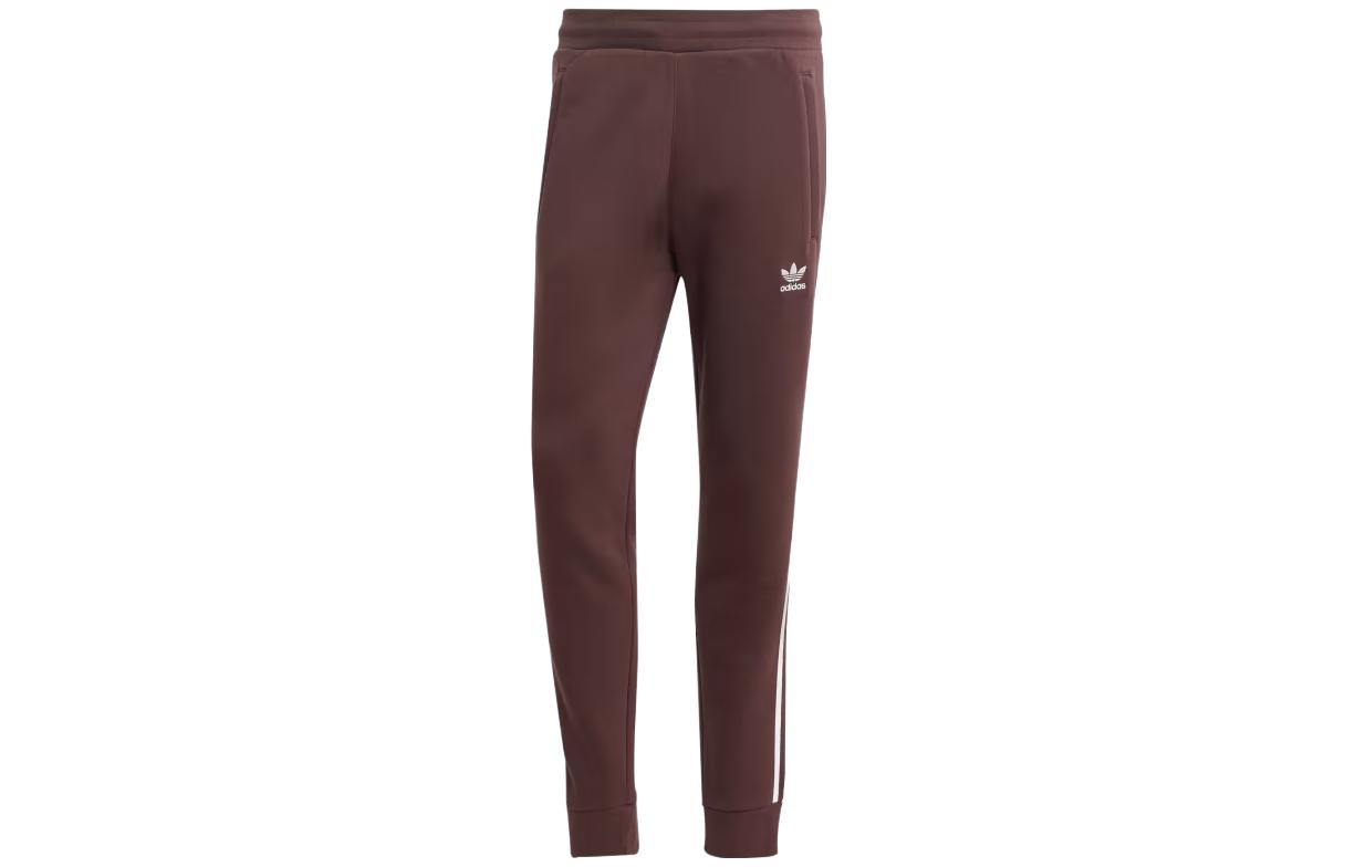 Adidas originals 3-Stripes Adicolor Classics Pants Retro Sports Logo Side Striped Knitted Sweatpants Men's Shadow Brown