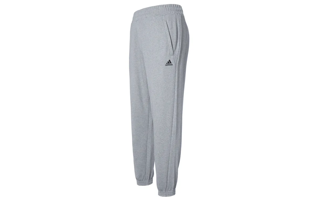 Adidas Knitted Sweatpants Men's Gray Moderate Cuffed Pants
