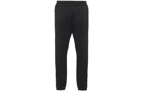 PRADA Knitted Sweatpants Men's Black Moderate Cuffed Pants