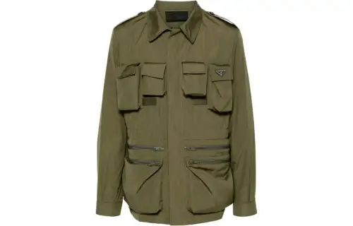 Prada 2020s triangle-plaque safari Jacket