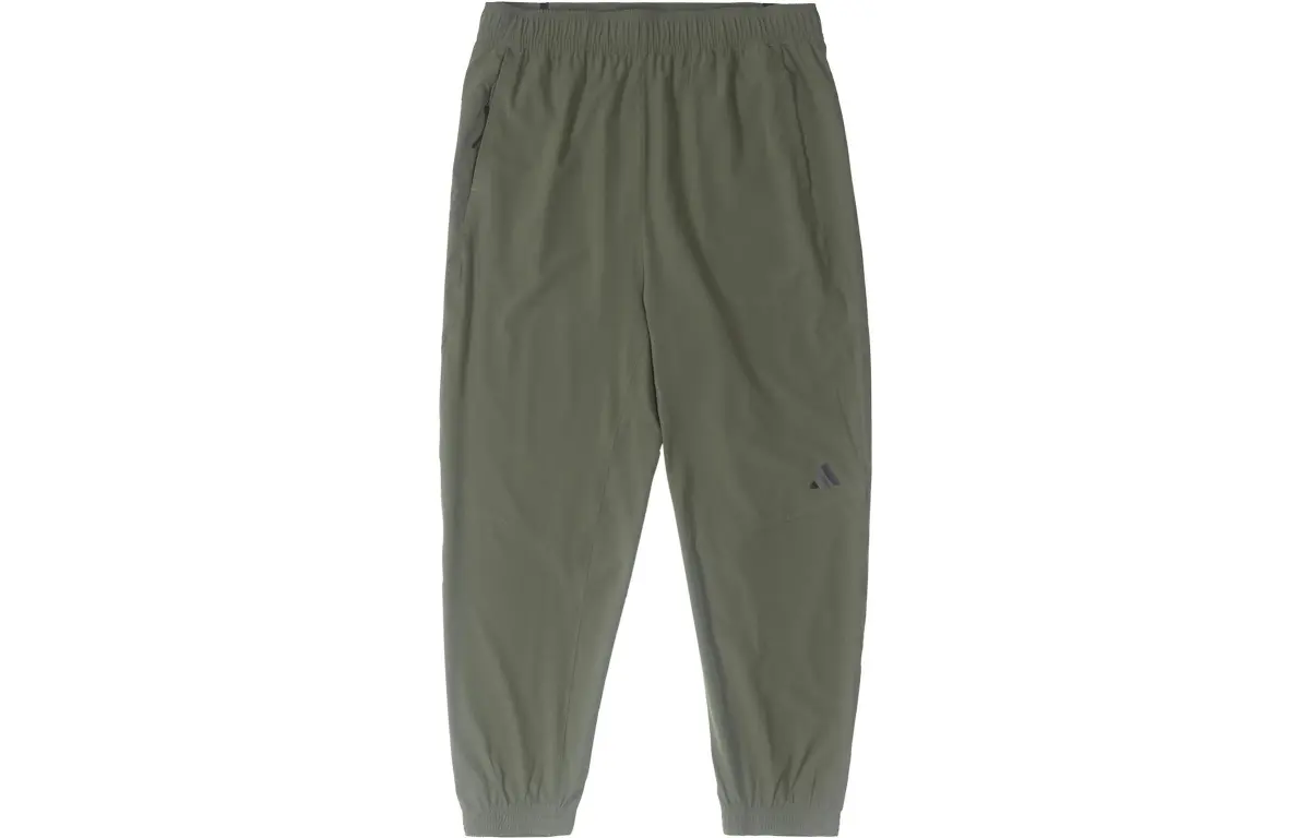 Adidas Knitted Sweatpants Men's Olive Green Moderate Cuffed Pants