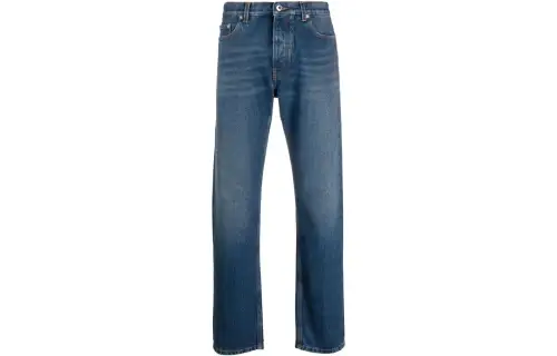 OFF-WHITE stonewashed straight-leg jeans