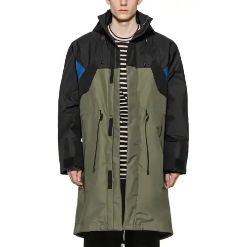 LOEWE Trench Coats Men's Green Hooded Moderate Other